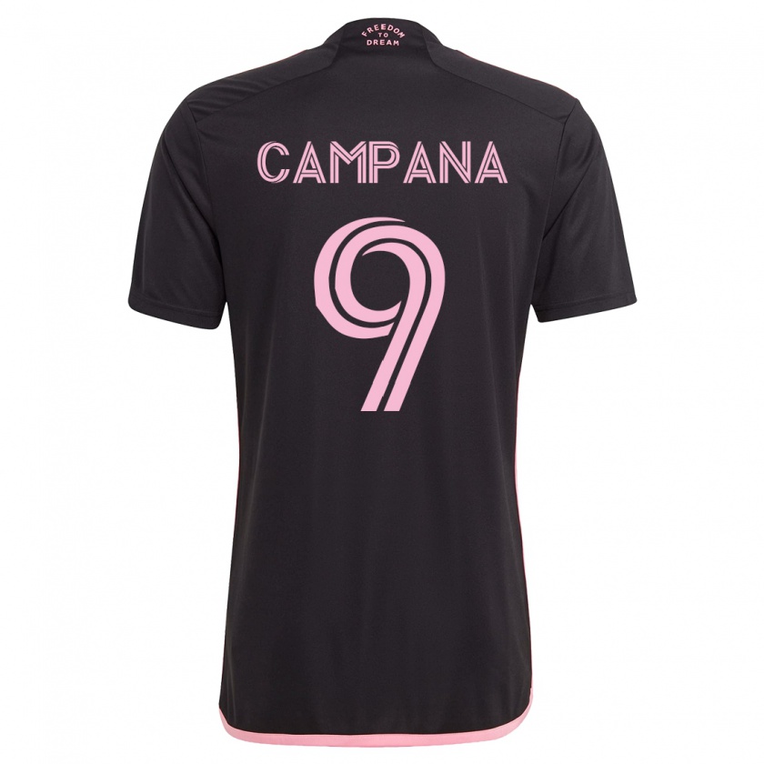 Kandiny Niño Camiseta Leonardo Campana #9 Negro 2ª Equipación 2023/24 La Camisa Chile
