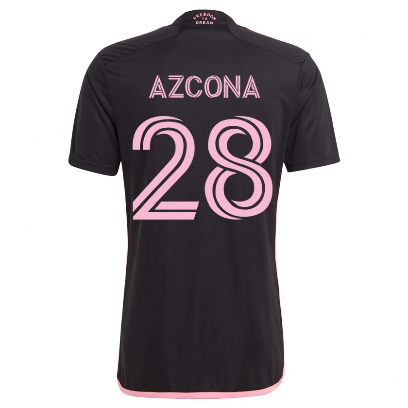 Kandiny Niño Camiseta Edison Azcona #28 Negro 2ª Equipación 2023/24 La Camisa Chile
