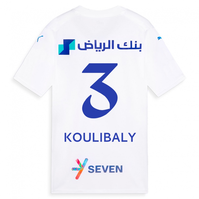 Kandiny Niño Camiseta Kalidou Koulibaly #3 Blanco 2ª Equipación 2023/24 La Camisa Chile