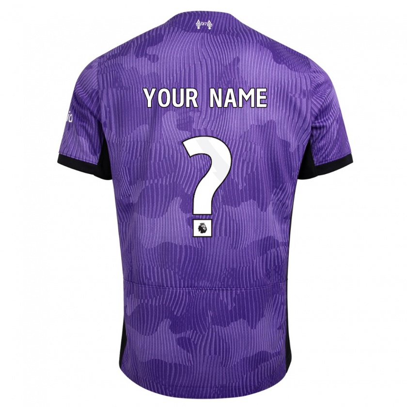 Kandiny Niño Camiseta Su Nombre #0 Púrpura Equipación Tercera 2023/24 La Camisa Chile