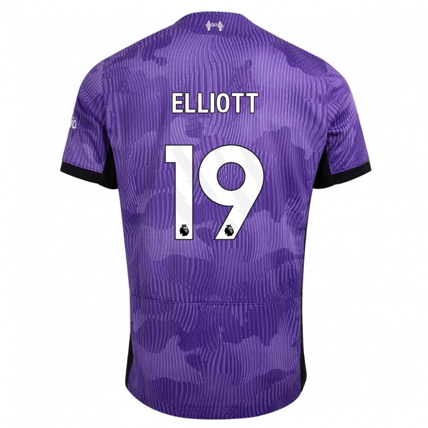 Kandiny Niño Camiseta Harvey Elliott #19 Púrpura Equipación Tercera 2023/24 La Camisa Chile