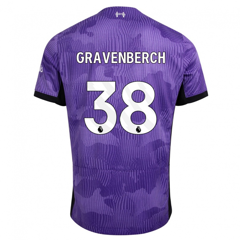 Kandiny Niño Camiseta Ryan Gravenberch #38 Púrpura Equipación Tercera 2023/24 La Camisa Chile