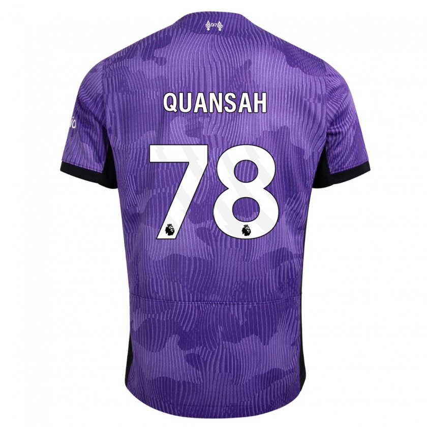 Kandiny Niño Camiseta Jarell Quansah #78 Púrpura Equipación Tercera 2023/24 La Camisa Chile