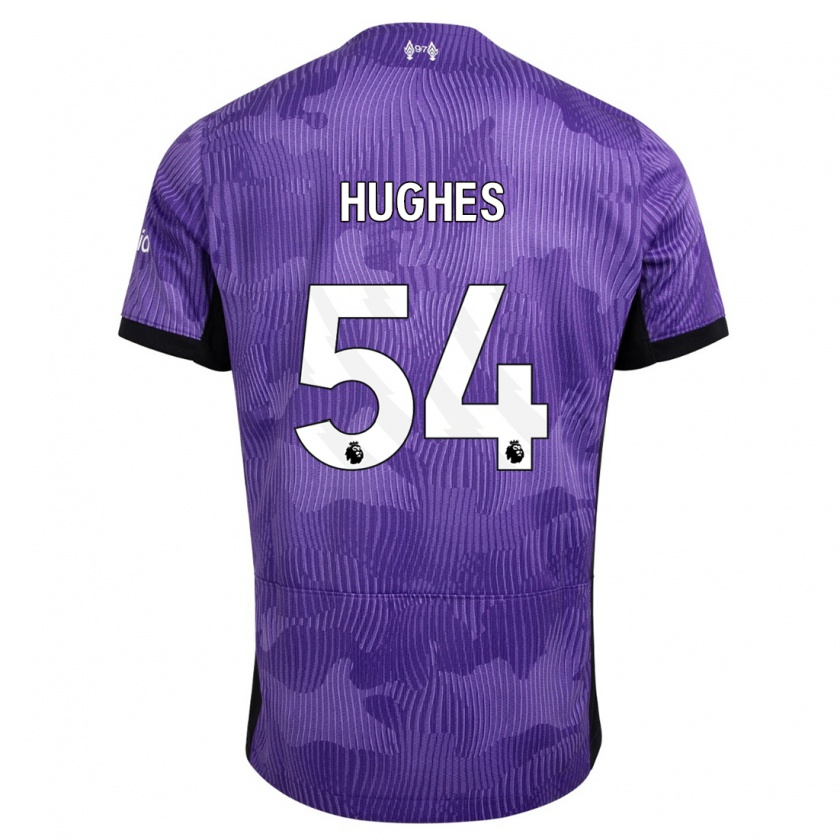 Kandiny Niño Camiseta Liam Hughes #54 Púrpura Equipación Tercera 2023/24 La Camisa Chile