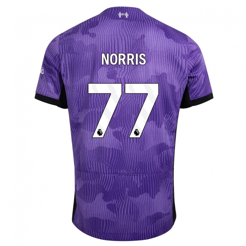 Kandiny Niño Camiseta James Norris #77 Púrpura Equipación Tercera 2023/24 La Camisa Chile