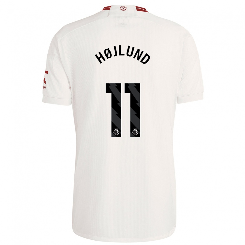 Kandiny Niño Camiseta Rasmus Højlund #11 Blanco Equipación Tercera 2023/24 La Camisa Chile