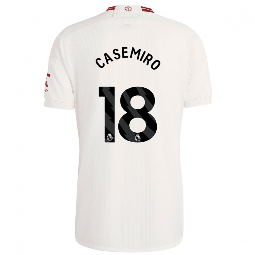 Kandiny Niño Camiseta Casemiro #18 Blanco Equipación Tercera 2023/24 La Camisa Chile