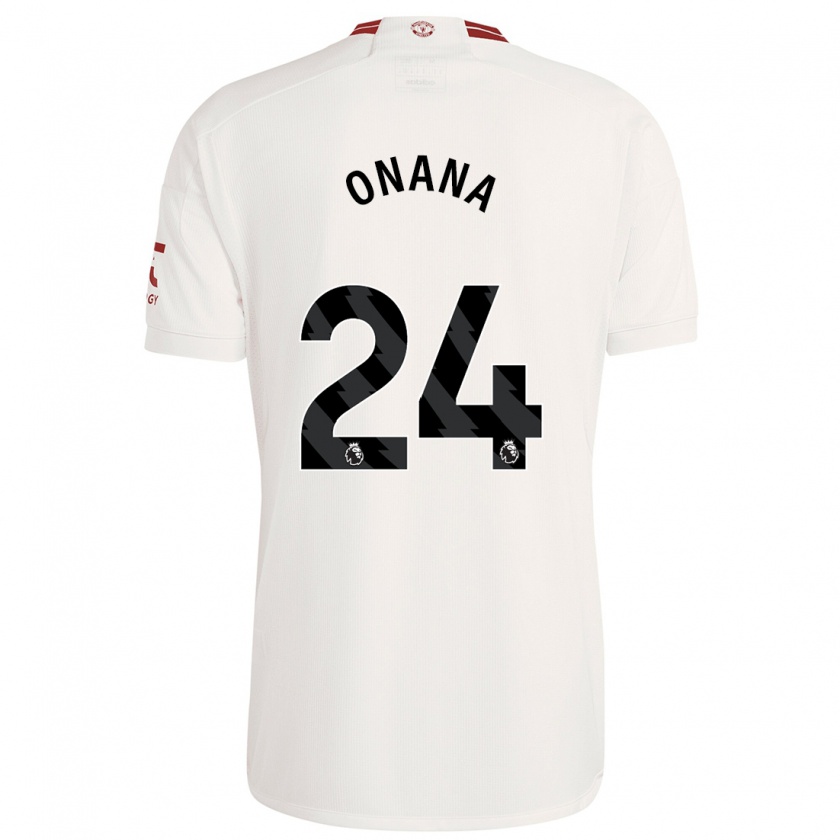 Kandiny Niño Camiseta André Onana #24 Blanco Equipación Tercera 2023/24 La Camisa Chile