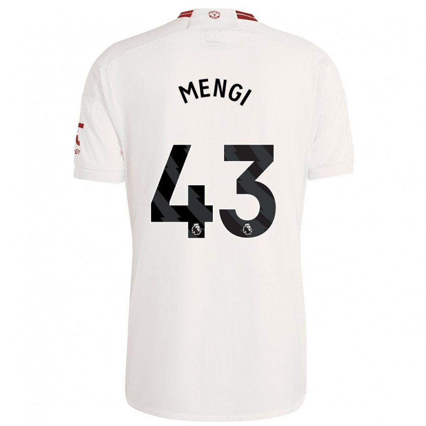 Kandiny Niño Camiseta Teden Mengi #43 Blanco Equipación Tercera 2023/24 La Camisa Chile