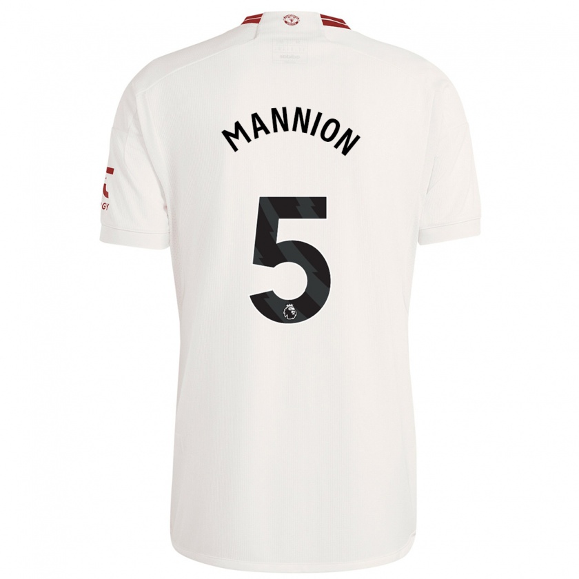 Kandiny Niño Camiseta Aoife Mannion #5 Blanco Equipación Tercera 2023/24 La Camisa Chile