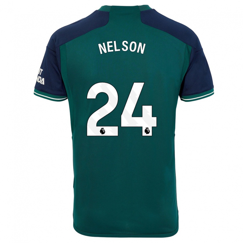 Kandiny Niño Camiseta Reiss Nelson #24 Verde Equipación Tercera 2023/24 La Camisa Chile