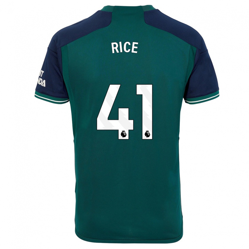 Kandiny Niño Camiseta Declan Rice #41 Verde Equipación Tercera 2023/24 La Camisa Chile