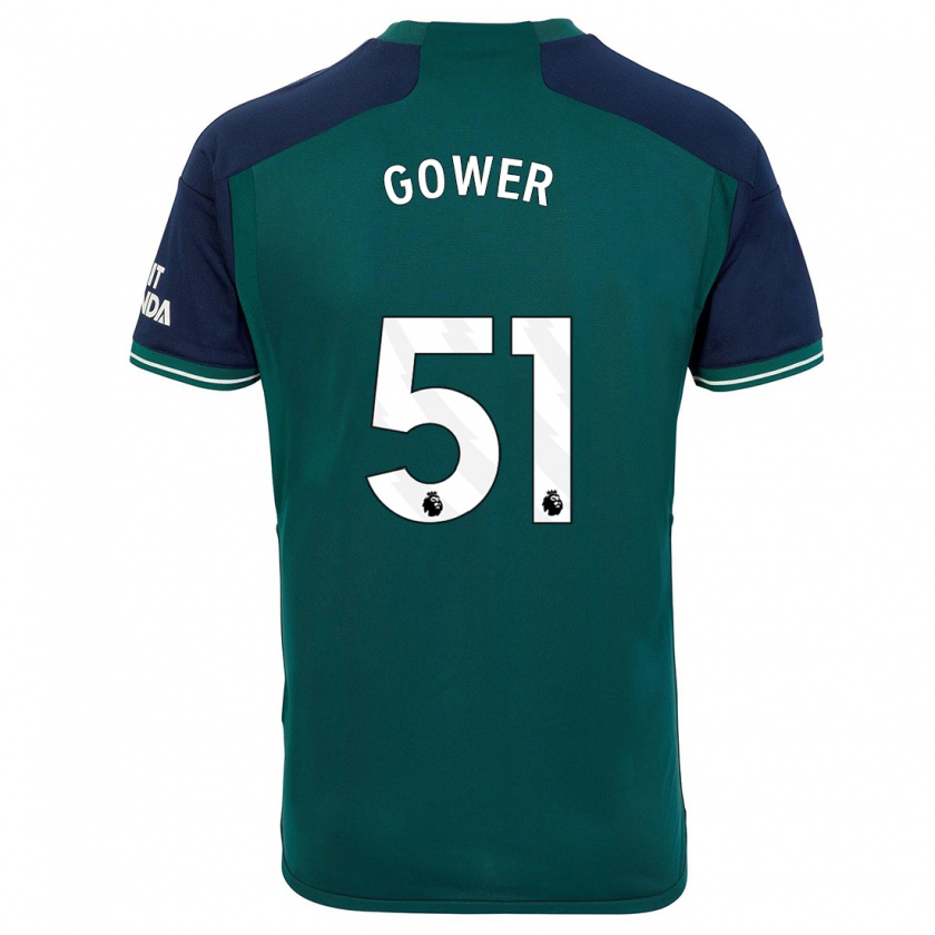 Kandiny Niño Camiseta Jimi Gower #51 Verde Equipación Tercera 2023/24 La Camisa Chile