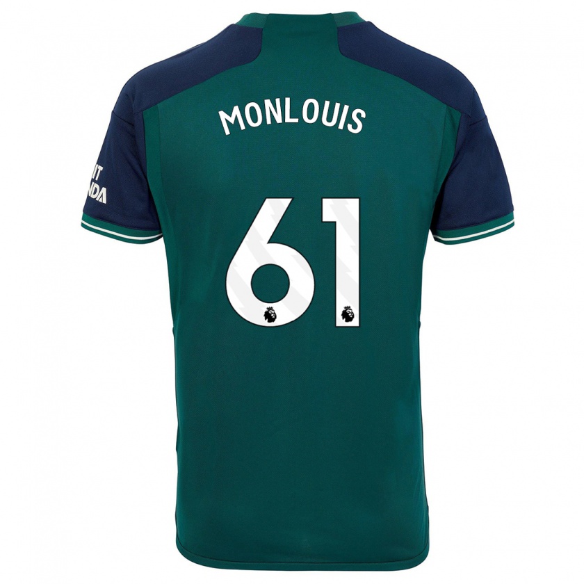 Kandiny Niño Camiseta Zane Monlouis #61 Verde Equipación Tercera 2023/24 La Camisa Chile