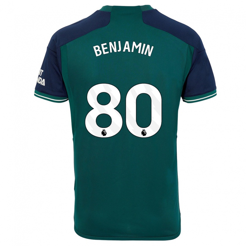 Kandiny Niño Camiseta Omari Benjamin #80 Verde Equipación Tercera 2023/24 La Camisa Chile