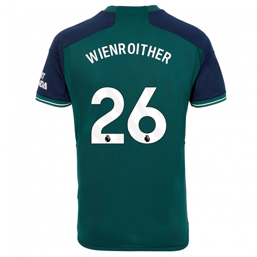 Kandiny Niño Camiseta Laura Wienroither #26 Verde Equipación Tercera 2023/24 La Camisa Chile