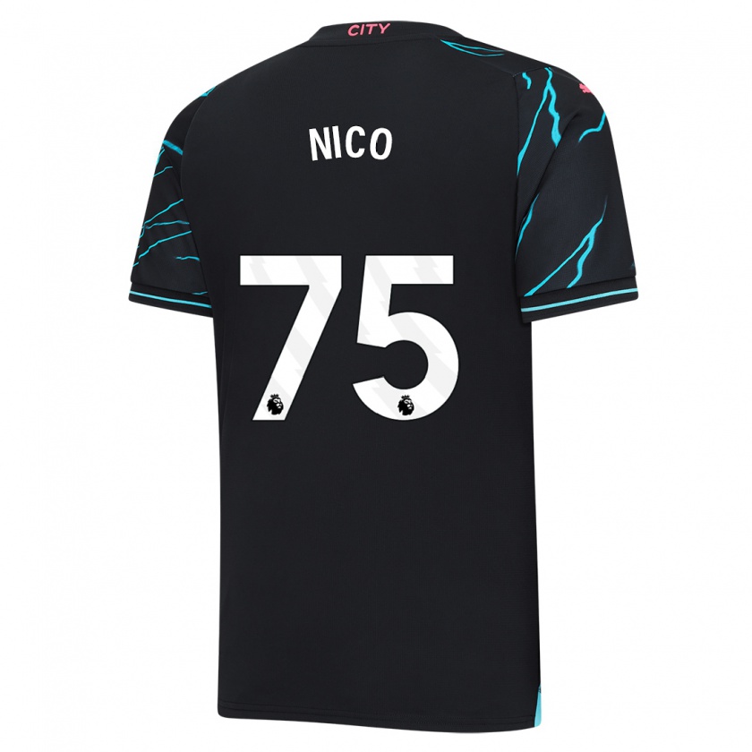 Kandiny Niño Camiseta Nico O'reilly #75 Azul Oscuro Equipación Tercera 2023/24 La Camisa Chile