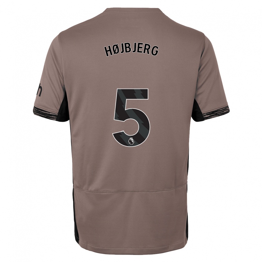 Kandiny Niño Camiseta Pierre-Emile Højbjerg #5 Beige Obscuro Equipación Tercera 2023/24 La Camisa Chile
