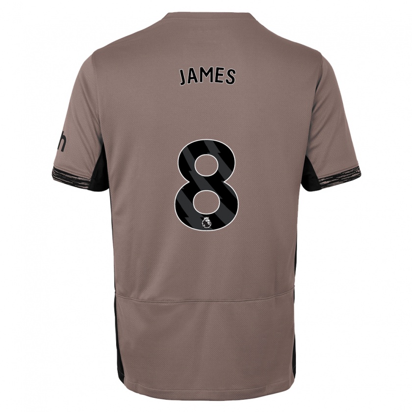 Kandiny Niño Camiseta Angharad James #8 Beige Obscuro Equipación Tercera 2023/24 La Camisa Chile