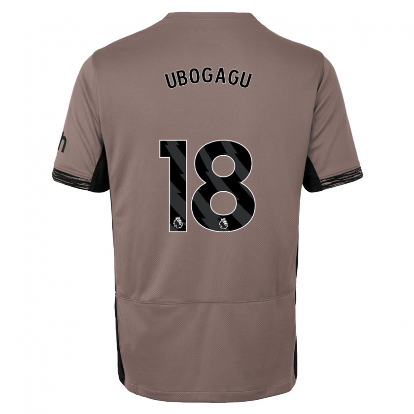 Kandiny Niño Camiseta Chioma Ubogagu #18 Beige Obscuro Equipación Tercera 2023/24 La Camisa Chile