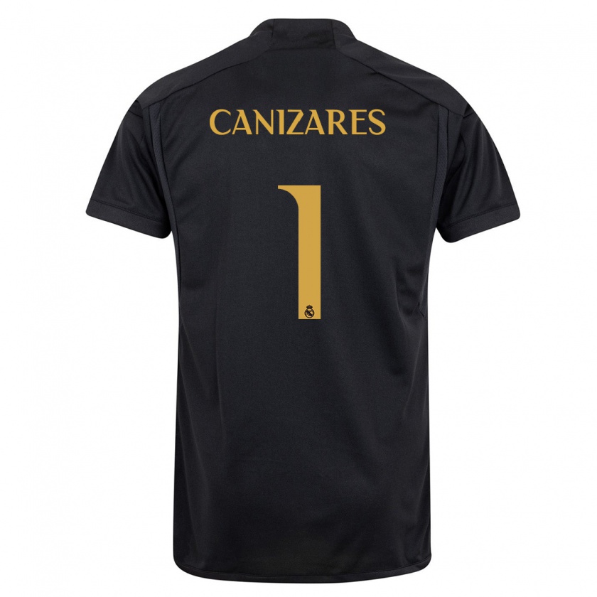 Kandiny Niño Camiseta Lucas Cañizares #1 Negro Equipación Tercera 2023/24 La Camisa Chile