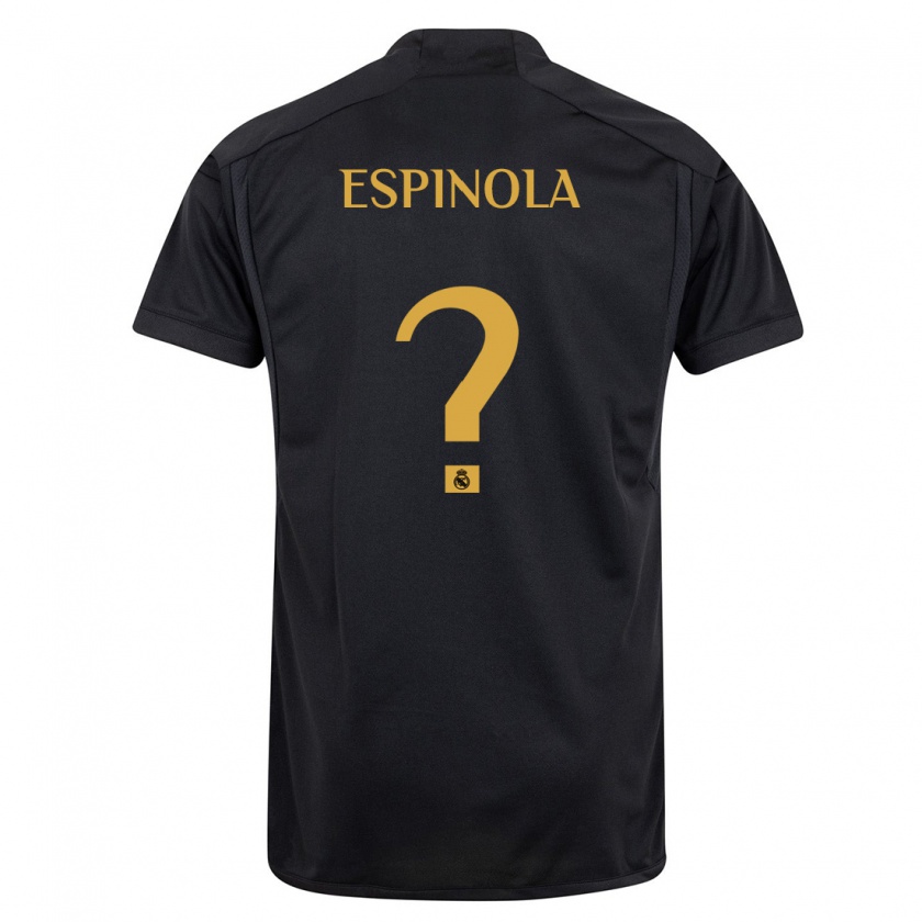 Kandiny Niño Camiseta Axel Espínola #0 Negro Equipación Tercera 2023/24 La Camisa Chile