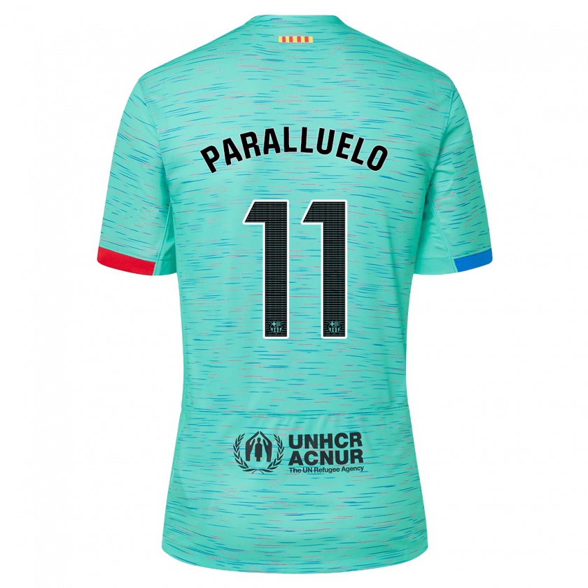 Kandiny Niño Camiseta Salma Paralluelo #11 Aguamarina Clara Equipación Tercera 2023/24 La Camisa Chile