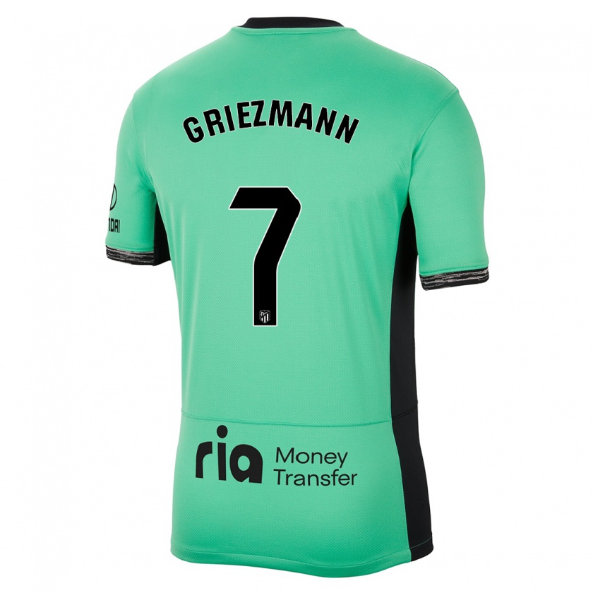 Kandiny Niño Camiseta Antoine Griezmann #7 Primavera Verde Equipación Tercera 2023/24 La Camisa Chile