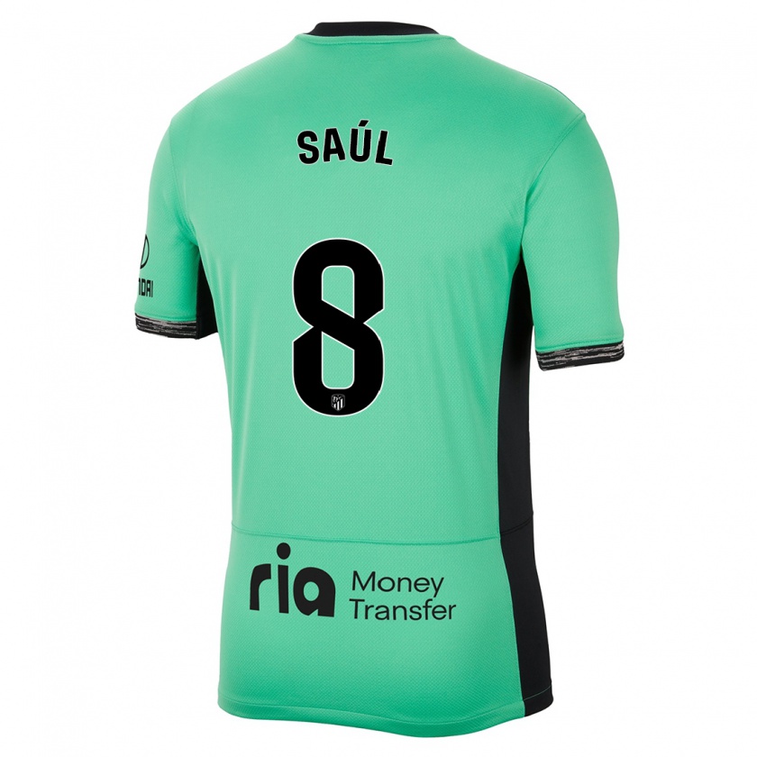 Kandiny Niño Camiseta Saúl Ñíguez #8 Primavera Verde Equipación Tercera 2023/24 La Camisa Chile