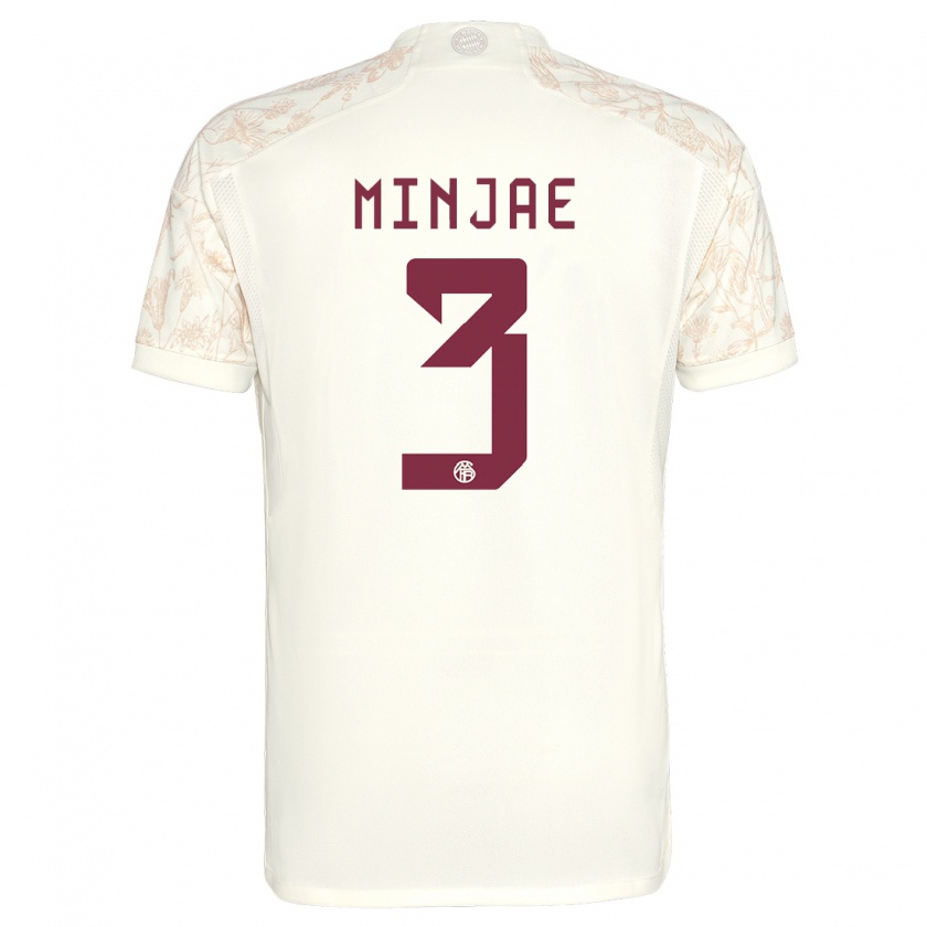 Kandiny Niño Camiseta Min-Jae Kim #3 Blanquecino Equipación Tercera 2023/24 La Camisa Chile