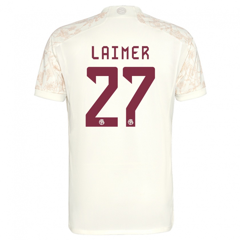 Kandiny Niño Camiseta Konrad Laimer #27 Blanquecino Equipación Tercera 2023/24 La Camisa Chile