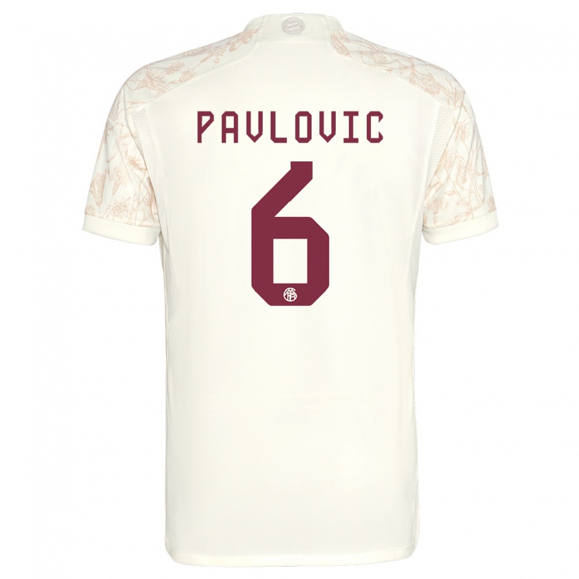 Kandiny Niño Camiseta Aleksandar Pavlovic #6 Blanquecino Equipación Tercera 2023/24 La Camisa Chile