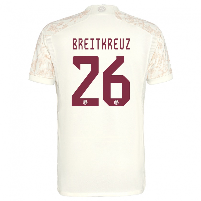 Kandiny Niño Camiseta Steve Breitkreuz #26 Blanquecino Equipación Tercera 2023/24 La Camisa Chile
