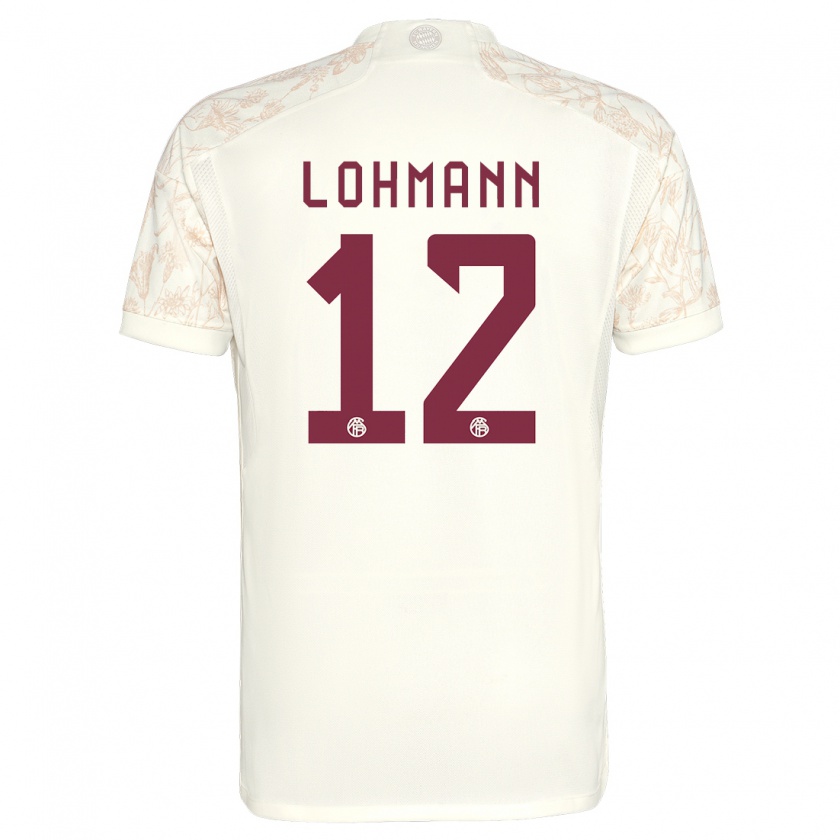 Kandiny Niño Camiseta Sydney Lohmann #12 Blanquecino Equipación Tercera 2023/24 La Camisa Chile