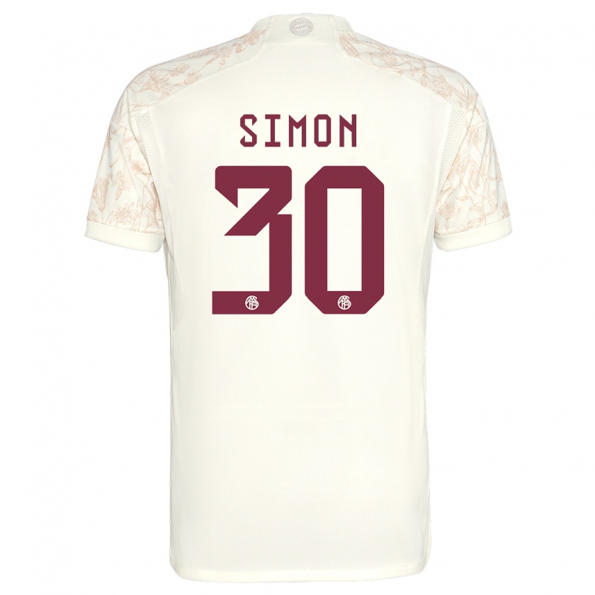 Kandiny Niño Camiseta Carolin Simon #30 Blanquecino Equipación Tercera 2023/24 La Camisa Chile