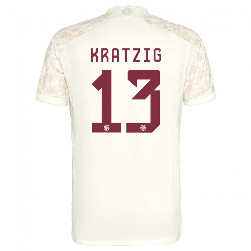 Kandiny Niño Camiseta Frans Kratzig #13 Blanquecino Equipación Tercera 2023/24 La Camisa Chile