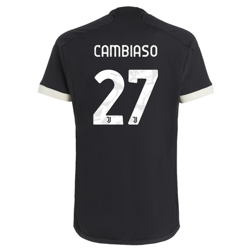 Kandiny Niño Camiseta Andrea Cambiaso #27 Negro Equipación Tercera 2023/24 La Camisa Chile