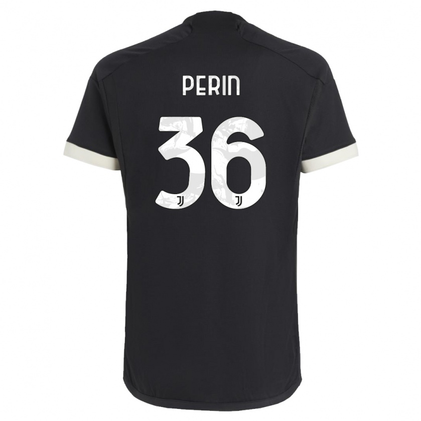 Kandiny Niño Camiseta Mattia Perin #36 Negro Equipación Tercera 2023/24 La Camisa Chile