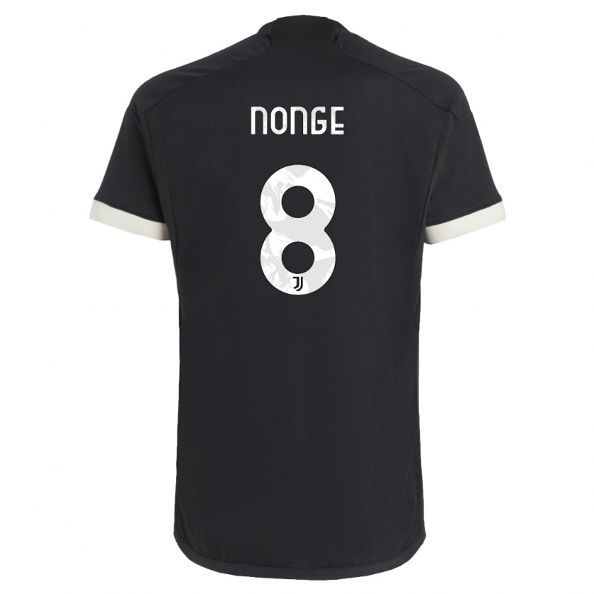 Kandiny Niño Camiseta Joseph Nonge #8 Negro Equipación Tercera 2023/24 La Camisa Chile