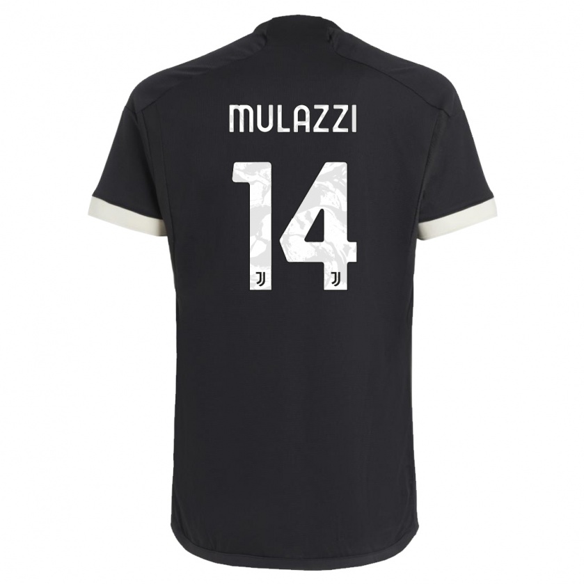 Kandiny Niño Camiseta Gabriele Mulazzi #14 Negro Equipación Tercera 2023/24 La Camisa Chile