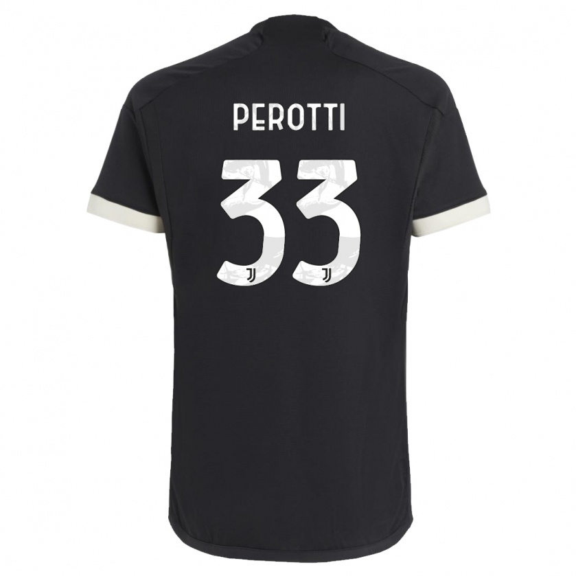 Kandiny Niño Camiseta Clemente Perotti #33 Negro Equipación Tercera 2023/24 La Camisa Chile