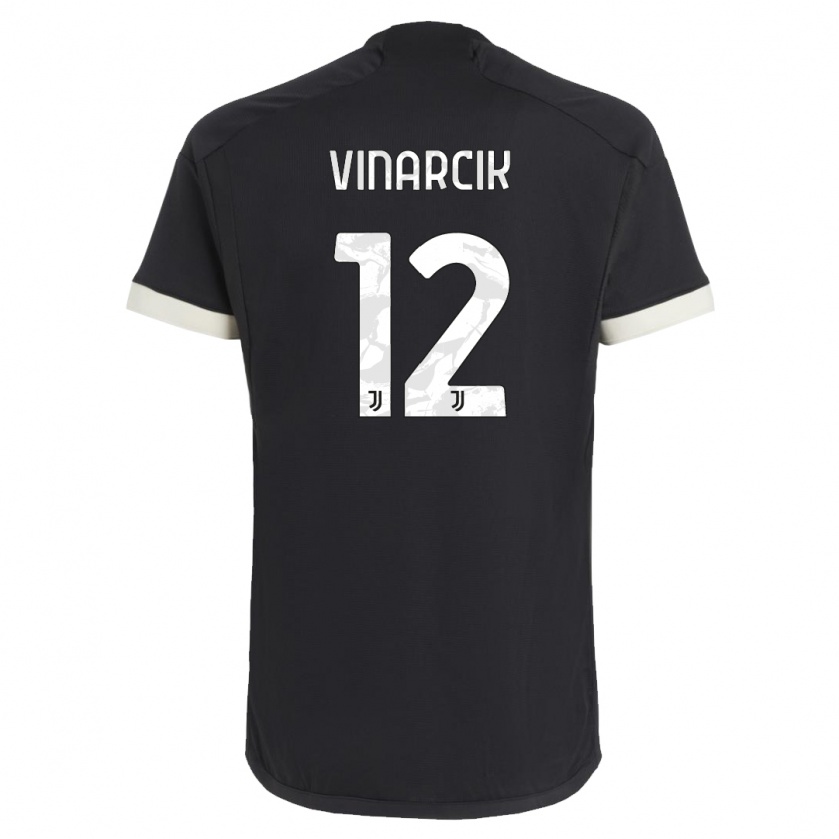 Kandiny Niño Camiseta Jakub Vinarcik #12 Negro Equipación Tercera 2023/24 La Camisa Chile