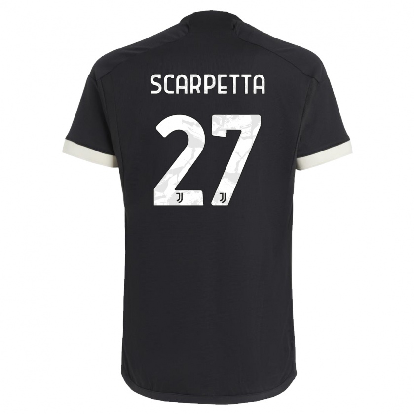 Kandiny Niño Camiseta Jacopo Scarpetta #27 Negro Equipación Tercera 2023/24 La Camisa Chile