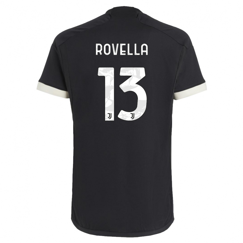 Kandiny Niño Camiseta Nicolo Rovella #13 Negro Equipación Tercera 2023/24 La Camisa Chile