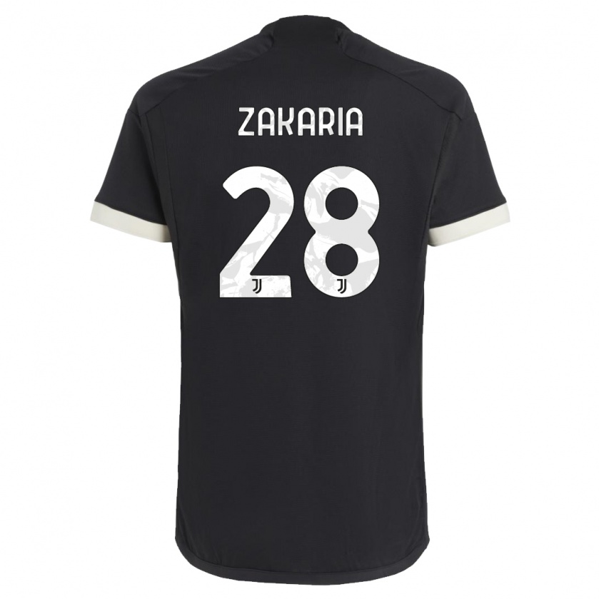 Kandiny Niño Camiseta Denis Zakaria #28 Negro Equipación Tercera 2023/24 La Camisa Chile
