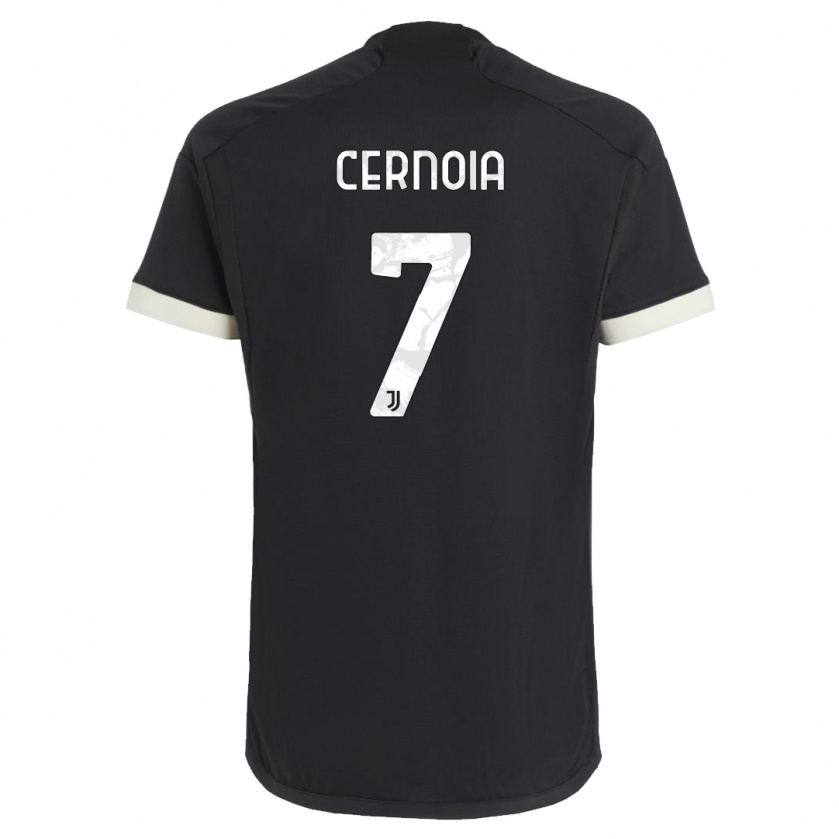 Kandiny Niño Camiseta Valentina Cernoia #7 Negro Equipación Tercera 2023/24 La Camisa Chile