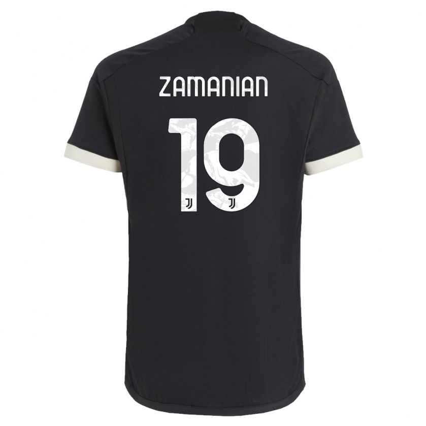 Kandiny Niño Camiseta Annahita Zamanian #19 Negro Equipación Tercera 2023/24 La Camisa Chile