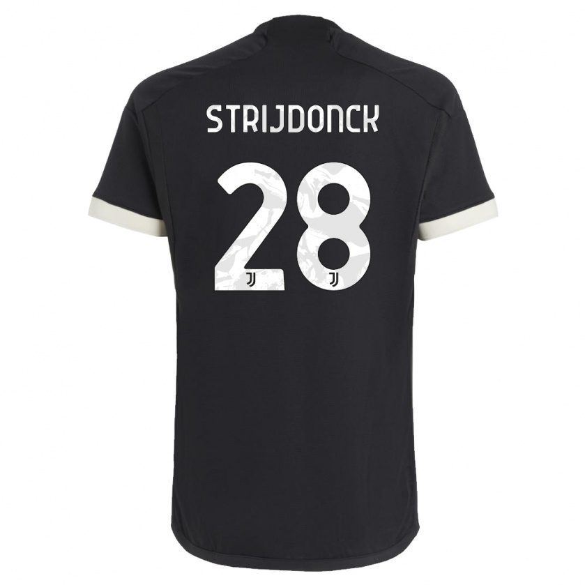 Kandiny Niño Camiseta Bayron Strijdonck #28 Negro Equipación Tercera 2023/24 La Camisa Chile