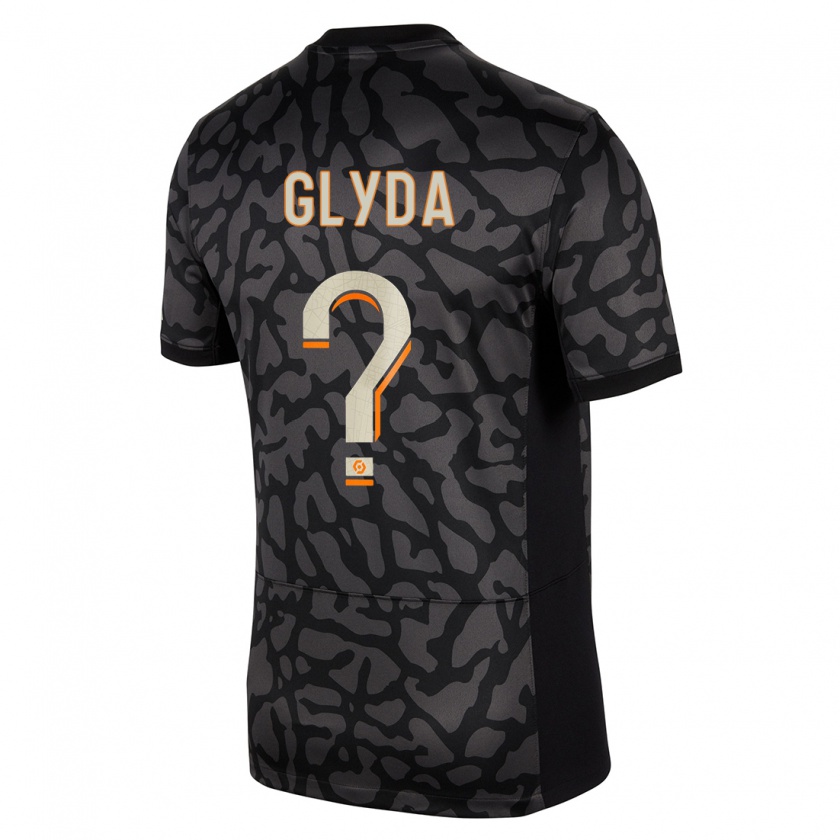 Kandiny Niño Camiseta Lilou Glyda #0 Negro Equipación Tercera 2023/24 La Camisa Chile