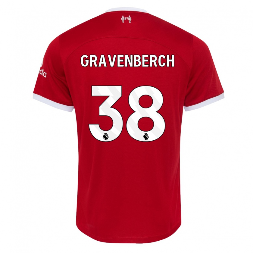 Kandiny Hombre Camiseta Ryan Gravenberch #38 Rojo 1ª Equipación 2023/24 La Camisa Chile